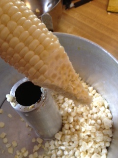 Cut kernels off the end of the ear 