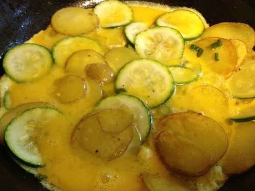 Potato Zucchini Garlic Scape Frittata 4