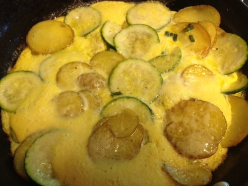 Potato Zucchini Garlic Scape Frittata 6