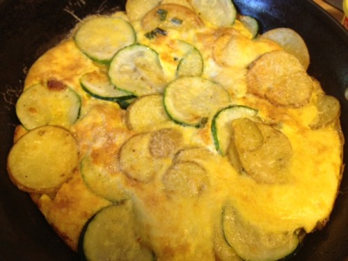 Potato Zucchini Garlic Scape Frittata 7